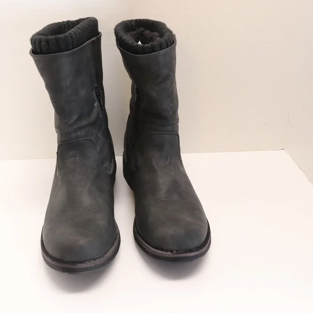 MUK LUKS Women's Winter Boots with Fur Lining and Side Zippers Black Size 8